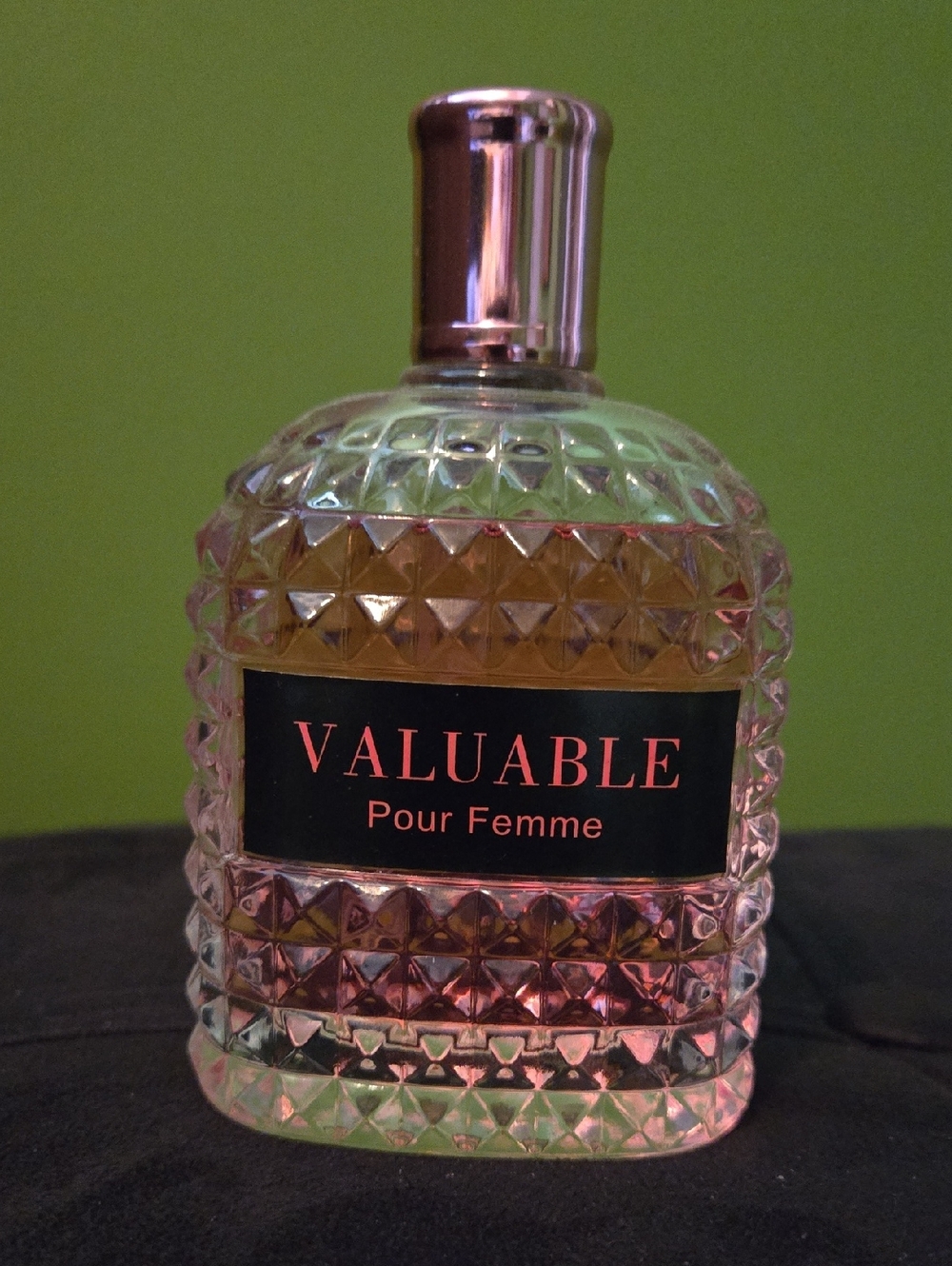 LIKE NEW: Valuable Pour Femme Perfume Pink Glass Bottle